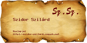 Szidor Szilárd névjegykártya