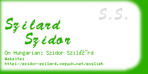 szilard szidor business card